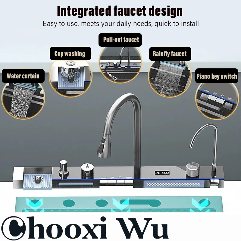 Home Improvement Kitchen Set - CHOO XIWU-Musluk ile paslanmaz çelik mutfak
